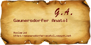 Gaunersdorfer Anatol névjegykártya
